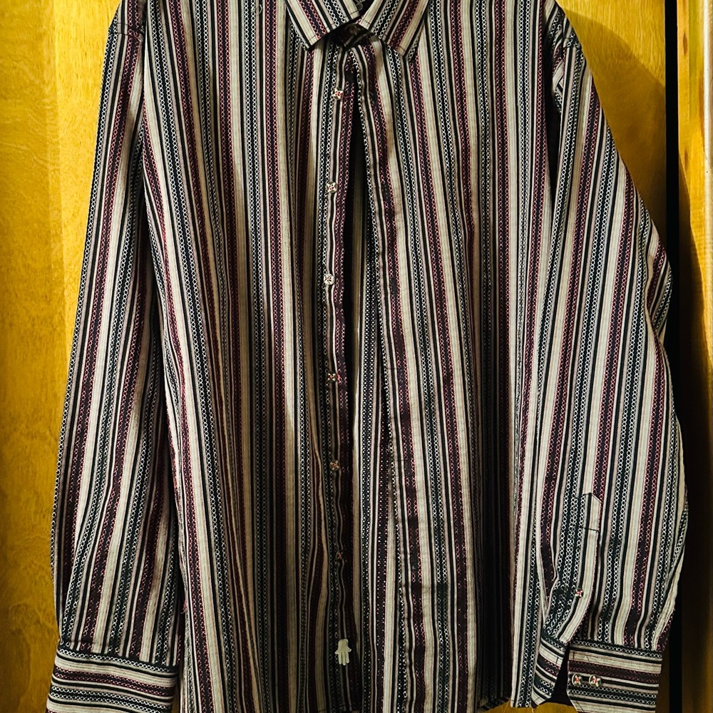 Visconti men’s long sleeve shirt size XL BURGUNDY, BLACK, BEIGE